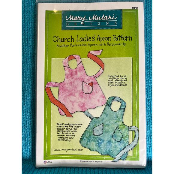 Mary Mulari Church ladies apron sewing pattern - Picture 1 of 2